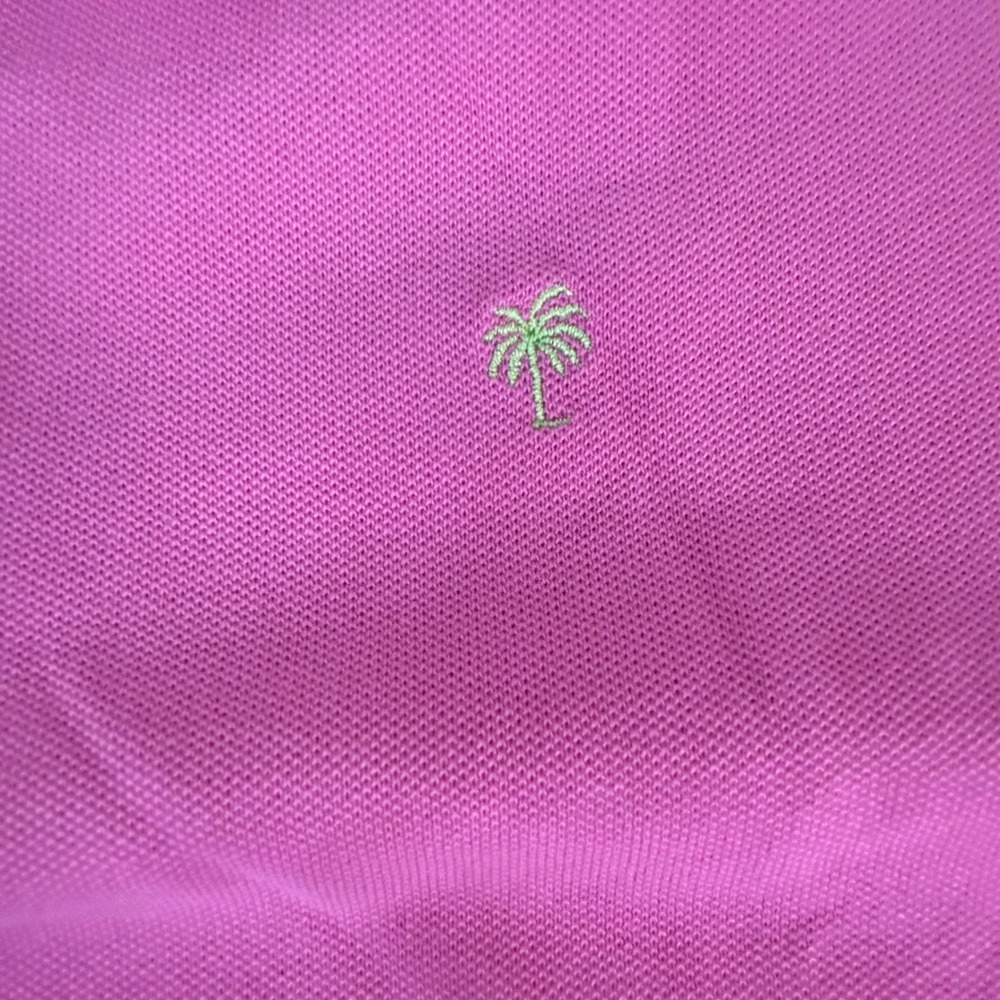 Lilly Pulitzer Womens Pink Pima Cotton Palm Tree Logo Polo Shirt Size M - Picture 4 of 7